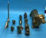 (8) Brass/Metal Dachshund Figurines