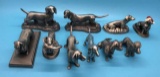 (10) Pewter/Metal Dachshund Figurines