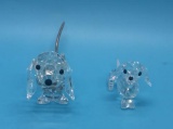 (2) Swarovski Crystal Dachshund Figurines