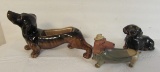 (3) Vintage Dachshund Dog Figurines