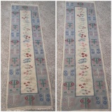 (2) Wool Runner Rugs Made in Romania — 29 1/2” x