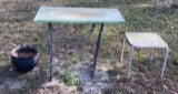 Metal Sewing Machine Base with Glass Top,