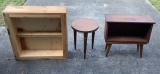 (2) End Tables and Hand Made Shelf