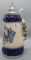 Hand Painted Beer Stein w/Pewter Lid &