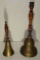 (2) Wooden Handle Brass Bells: 14