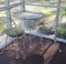 Wrought Iron Glass Top Table w/2 Chairs