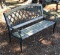 Cast iron and wood park bench 50’ w x 33’ h