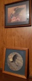 (2) Framed and Matted Eagle Pictures