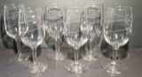 (6) Etched Wine Glasses