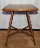 Antique Oak Parlor Table with Turned Legs--