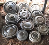 18 assorted hub caps