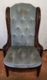 Upholstered Wing Back Chair with Tufted Back