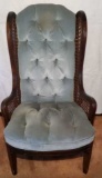 Upholstered Wing Back Chair with Tufted Back