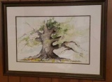 Framed & Double Matted Watercolor by Jim Sutter,