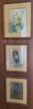 (3) Framed & Matted Owl Prints: 13