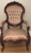 Carved Victorian Ladies Chair with Tufted Back--