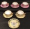 (5) Vintage Japanese Lusterware Cups & Saucers,