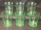 (6) Depression Era Green 4 1/8” Tumblers