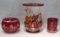 Ruby Cut to Clear Cut Glass Rose Bowl &