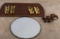 Wooden Tray 26” x 15 1/2”, 14” Round Mirrored