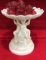 Ceramic Figural footed Bowl  and Vintage Glass