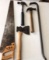 Assorted Hand Tools including Handsaw, Hammers,