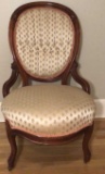 Carved Victorian Chair with Tufted Back on