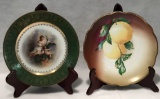 (2) Austrian Hand Painted Decorative Plates: