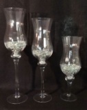 (3) Graduated Glass Vases