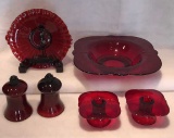 Assorted Red Depression Glass:  11 3/4