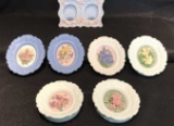 (6) Handmade Ceramic Flower Plaques & (1)