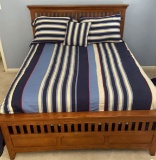 Queen Size Bed with King Size Dockers Comforter, Sheets,