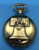 Spirit of '76 Gold Tone Pocket Watch, Swiss Made