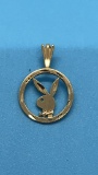 14 Kt Yellow Gold 1984 Playboy Bunny Pendant