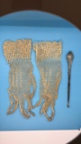 Antique Ladies Gloves & Antique Button Hook