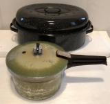 Granite-Ware Oval 2-Handle Covered Roasting Pan