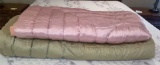 (2) Down Stuffed Satin Blankets