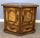 Hexagonal 2-Door End Table - 23