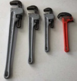 (3) Pittsburgh Heavy Duty Pipe Wrenches 24’ 18’