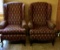 (2) Upholstered Queen Anne Wing Chairs