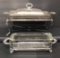 Set of 2 Silver Plated Serving Dishs - 16 3/4” x 8