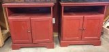 (2) Painted 2-Door End Tables - 31