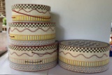 (4) Decorative Hat/Storage Boxes