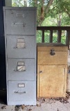 (2) Metal Cabinets: 4-Drawer Letter Size File