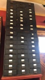 (2) Metal 27-Drawer Storage Cabinets w/ Assorted