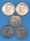 (5) 1972 U. S. Eisenhower Silver Dollars--No