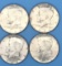 (4) 1964 U.S. Kennedy Half Dollars, 90% Silver