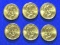 (6) U. S. Mint Presidential Dollar Coins, Golden