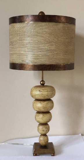 Retro-Inspired Gold Base Table Lamp with