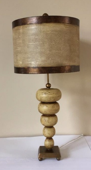 Retro-Inspired Gold Base Table Lamp with